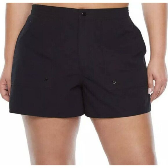 NWT Azul by Maxine of Hollywood Sz 10 Black Swim Shorts w/attached panty - Picture 1 of 1